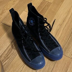 NWOT Converse Black and Blue High-Top Sneakers